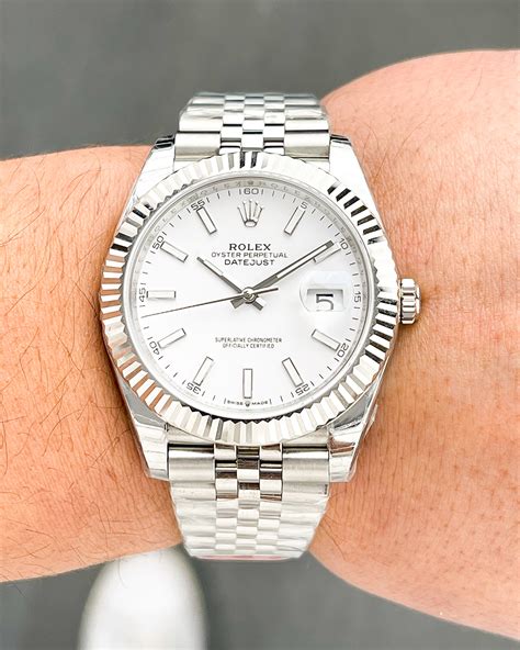 rolex datejust 41 two tone smooth bezel|rolex datejust 41 white rolesor.